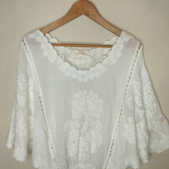 Solitaire Floral Embroidered Top Dolman Sleeves - Picture 2 of 9